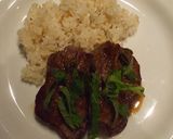 A picture of step 9 of Hatsudai-style Beef Rump Steak with Shiso.