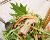 A picture of step 3 of Natto & Mizuna Salad.