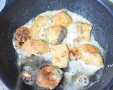 A picture of step 8 of Salmon Sautéed with Mango Fruit Brandy.