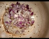 A picture of step 2 of Lentil veg dalia/porridge.