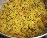 A picture of step 3 of South Indian rice thakali.