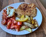 Hình bước làm 1 của món Thịt Schnitzel với sốt hành tiêu