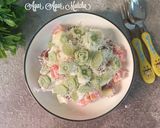 Foto langkah ke 8 dari resep Salad buah mixed agar agar matcha.