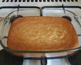 A picture of step 6 of Vickys Banana Pudding Poke Cake, GF DF EF SF NF.