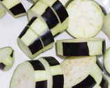 A picture of step 1 of Curry Flavored Summer Eggplant Stir Fry.