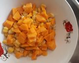A picture of step 1 of Mango corn salsa.