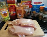 A picture of step 1 of Sweet and Sour Chicken with Sesame.