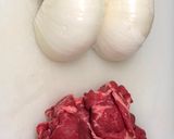 A picture of step 1 of Japanese Beef with Rice.