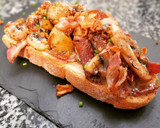 Foto del paso 6 de la receta: Torrada de champiñones, panceta ibérica y gorgonzola