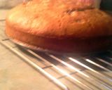 A picture of step 4 of sunshines cranberries buttercream cake.