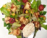 A picture of step 3 of Paneer salad with teriyaki sauce.