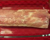 A picture of step 1 of Bacon wrapped garlic and herb pork loin.