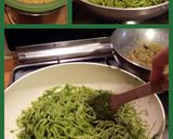 A picture of step 3 of AMIEs Green Spaghetti.