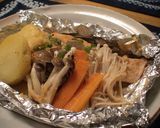 A picture of step 5 of Salmon Chanchan-yaki.