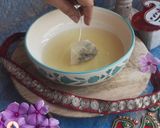 A picture of step 1 of Butterfly pea flower bread cham cham.