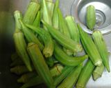 A picture of step 2 of Pickled okra, Refrigerator pickled okra.