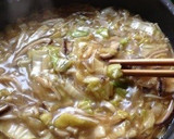 A picture of step 3 of Tofu with Enoki Mushrooms and Chinese Cabbage Ankake Sauce.