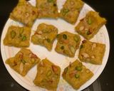A picture of step 6 of Sev burfi or Singhar ji mithai.