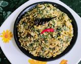 A picture of step 3 of Pumpkin Saag(kumro) with Moong dal and Coconut.