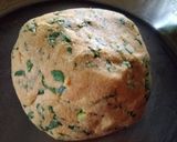 A picture of step 2 of Makki & mulli ke patte ka paratha (radish leaves).