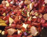 A picture of step 2 of Chard and Smoked Sausage.