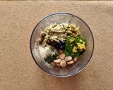 A picture of step 5 of Malloreddus with Eggplant Pesto and Fresh Cacioricotta.