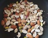 A picture of step 1 of Caramelized nuts chikki.