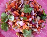 A picture of step 4 of Chana Sprout veg salad.