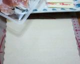 A picture of step 1 of Cured Ham and Cheese Spring Rolls.