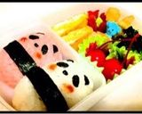 A picture of step 2 of Panda Couple Onigiri Rice Balls Easy Charaben.