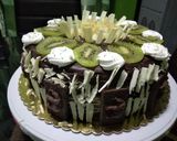 A picture of step 18 of Black forest in pineapple sorbet n chocolate ganache#easterdish.