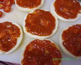 A picture of step 1 of English Muffin Anpanman Pizzas.