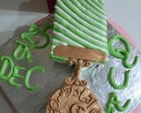 A picture of step 17 of Quaid e Azam police Medal QPM coffee cake.