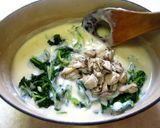 A picture of step 5 of Soy Milk Gratin with Oyster and Spinach.