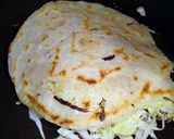 A picture of step 7 of Hiroshima-style Okonomiyaki made with Two Pans.