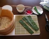 A picture of step 1 of Plum Blossom Sushi Rolls.