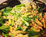 A picture of step 6 of Drunken Noodles (Chicken Pad Kee Mao).