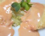 A picture of step 3 of Cabbage Omelette & Pink Yogurt Sauce.