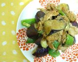 A picture of step 7 of Pork, Eggplant and Bell Pepper with Sesame Miso Sauce.