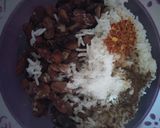 A picture of step 1 of Arancini bean patty Mexican style.