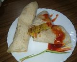 A picture of step 3 of Rajma Tikki Roll.