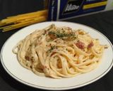 Foto langkah ke 5 dari resep Beef Fettucine carbonara.