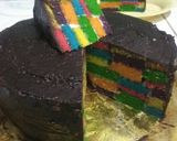 Foto langkah ke 24 dari resep Rainbow checkerboard bake cake.
