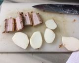 A picture of step 1 of Steamed Taro And Roasted Pork In Chili Garlic XO Sauce.