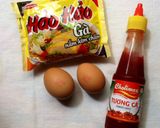 Hình bước làm 1 của món "Mì Pizza" kiểu Việt Nam