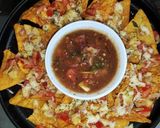 A picture of step 8 of Easy Cheesy nachos with salsa dip.
