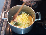Arroz de grelos com panados de beringela