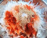 A picture of step 2 of Spicy, Sweet, and Sour Daikon Namul.