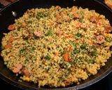 Curry-s zöldséges virslis tarhonya zabkrémmel /egytálétel/🥕🌽🫛🥦🥘🥘🥘 recept fázis 4 fotója