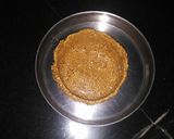 A picture of step 1 of Til gurd katori with gurd coconut ladoo.